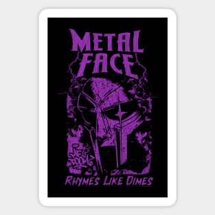 Vintage Bootleg Metal Face Purple Magnet